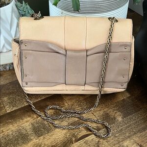 Chloe Mini Cream and Tan Shoulder Bag